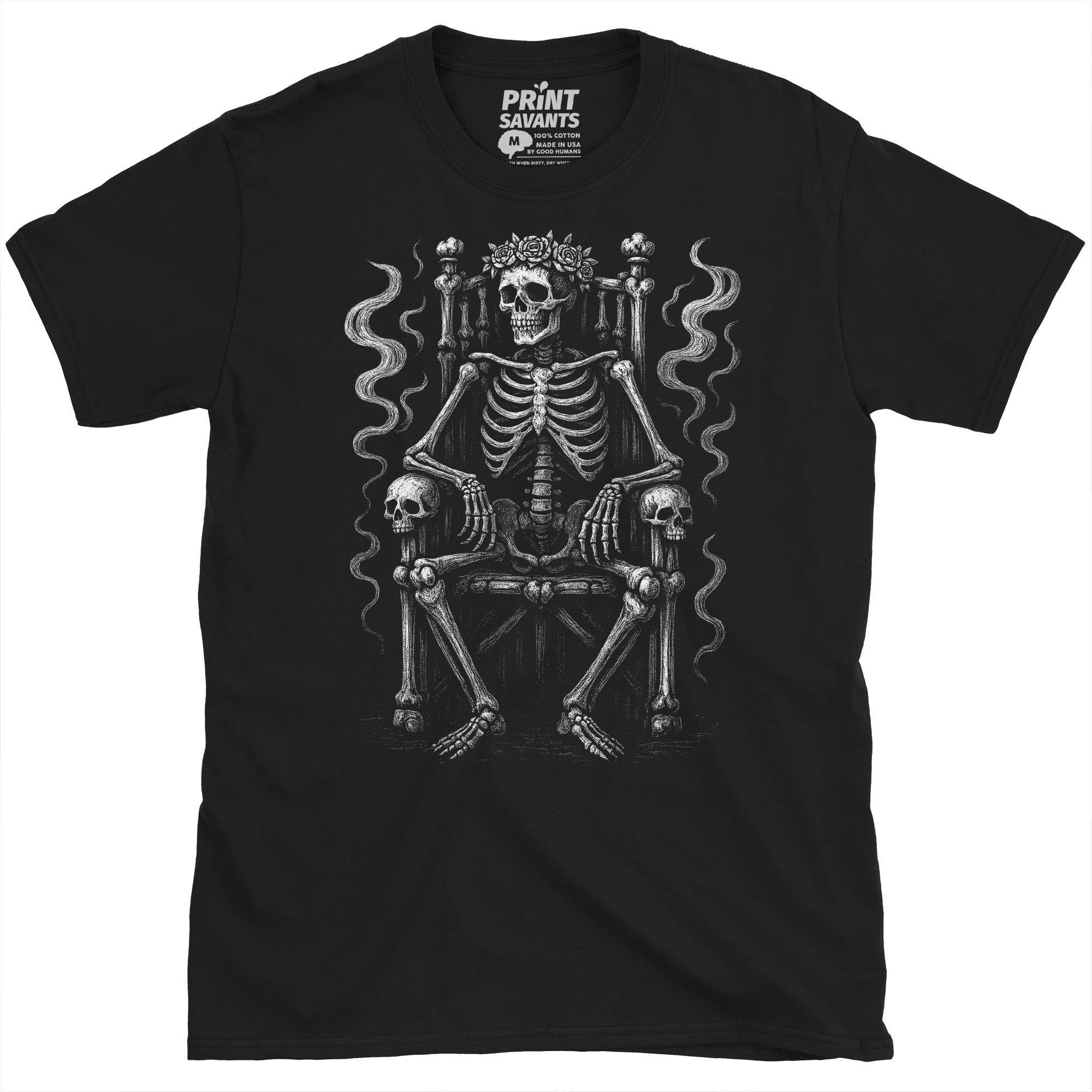 King of The Dead Skeleton Throne T-Shirt