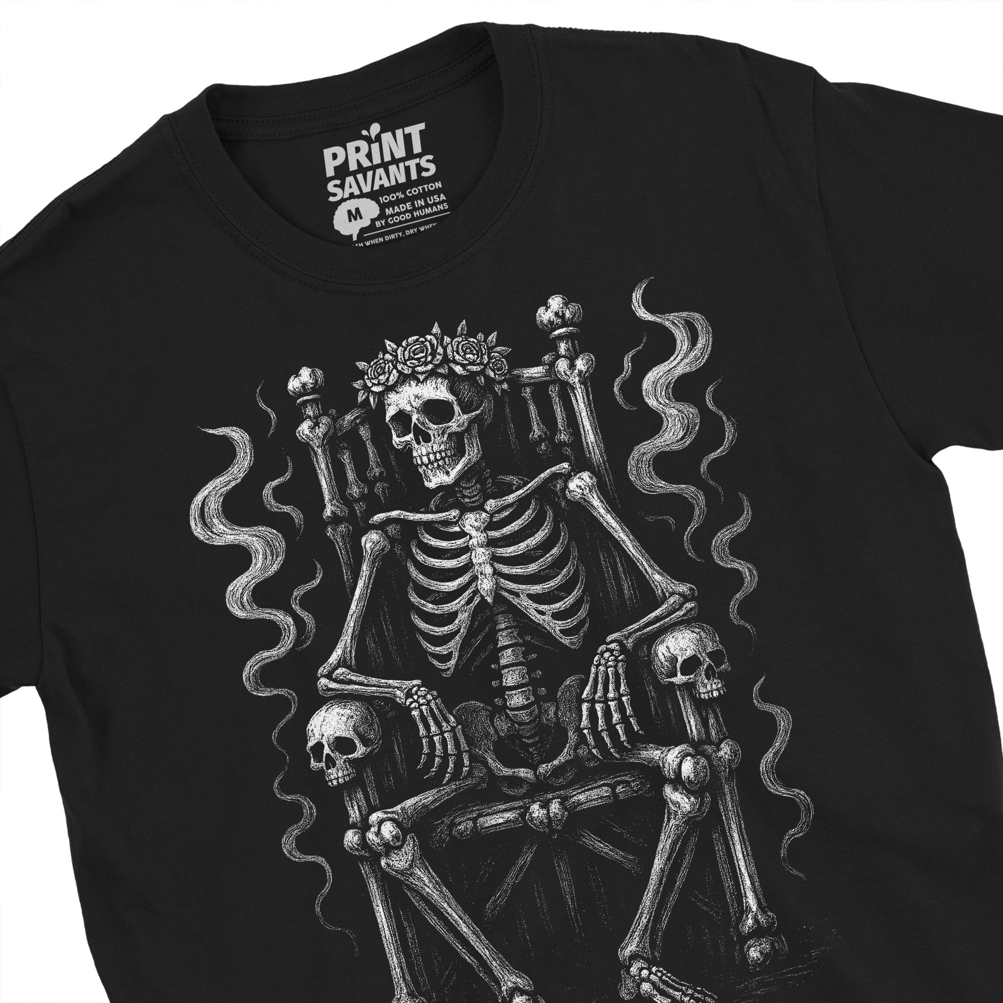 King of The Dead Skeleton Throne T-Shirt