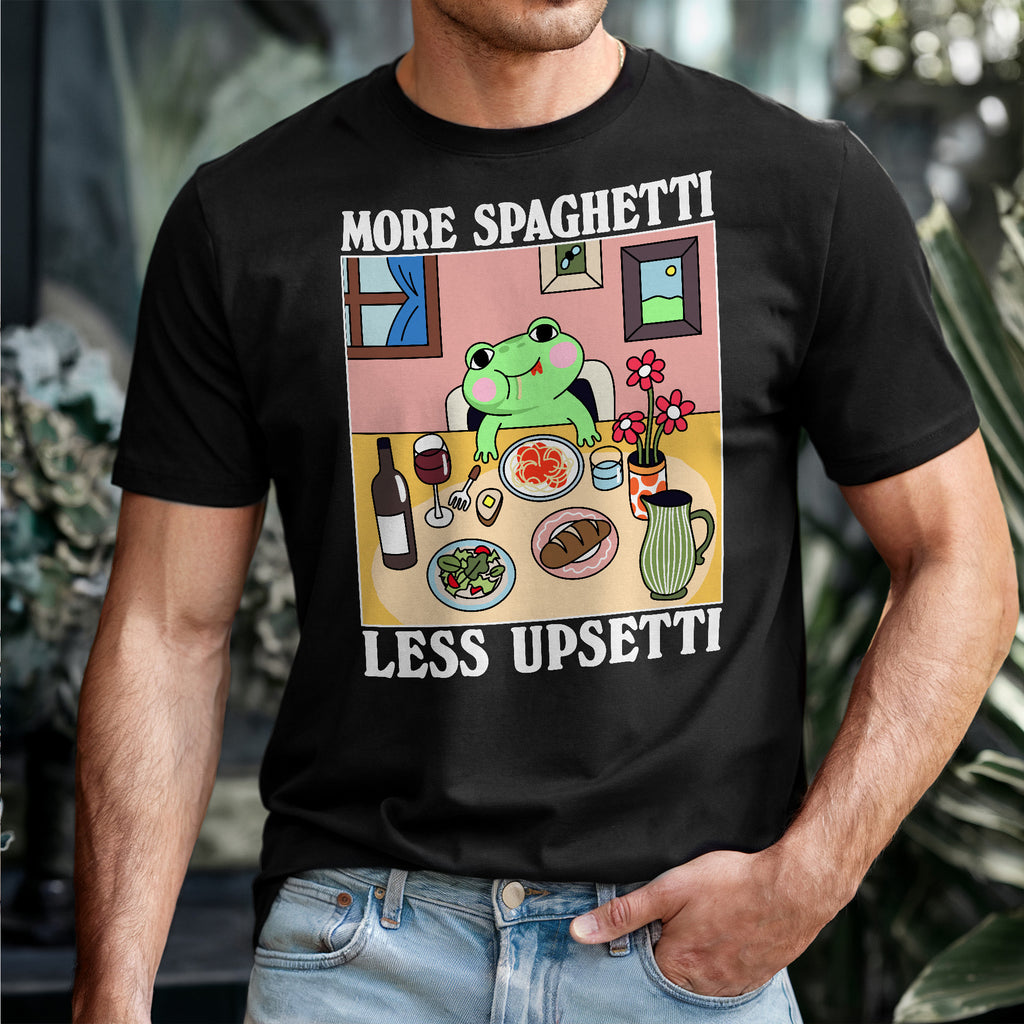 More Spaghetti Less Upsetti Frog T-Shirt