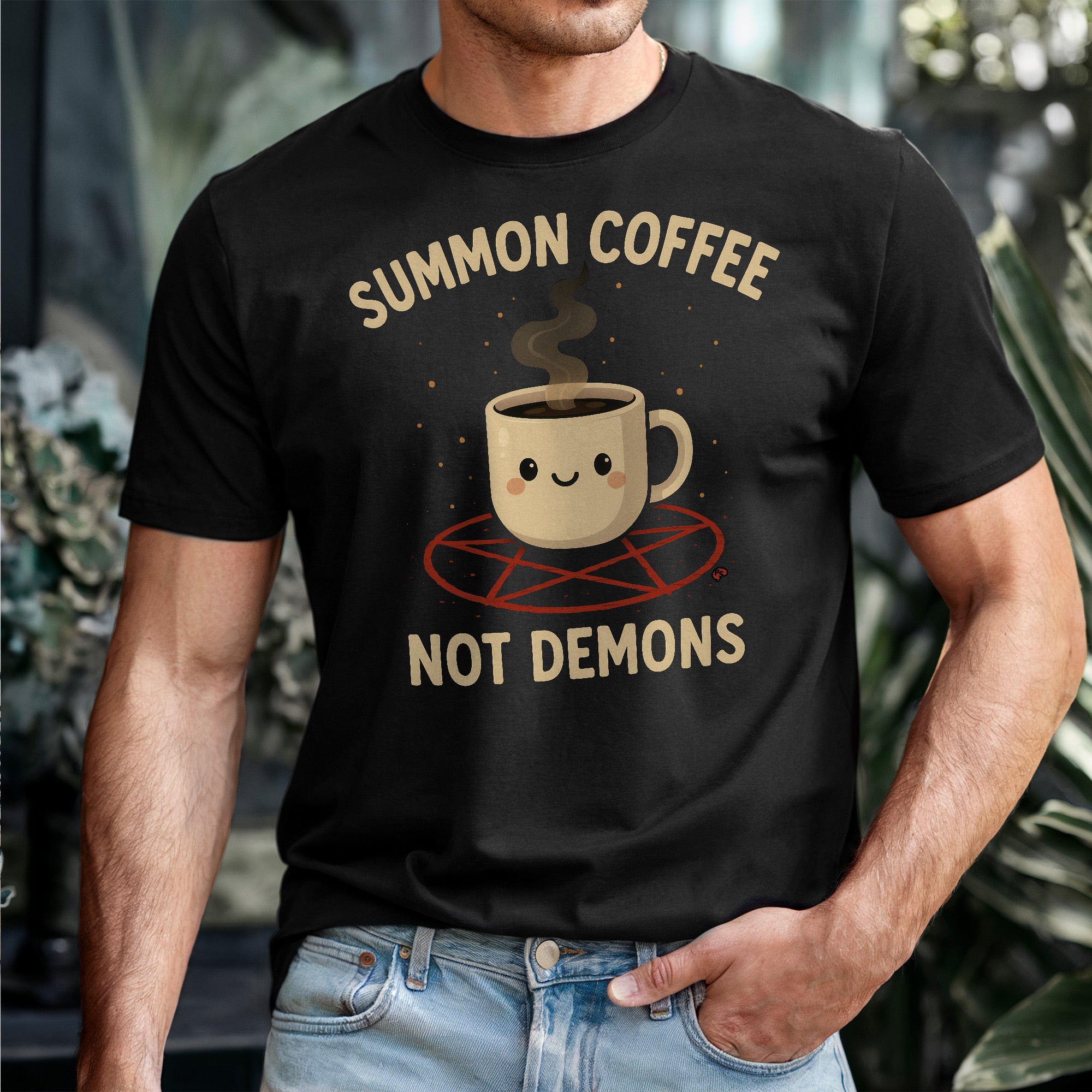 Summon Coffee Not Demons Coffee Lover T-Shirt