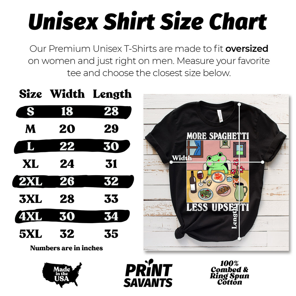 More Spaghetti Less Upsetti Frog T-Shirt