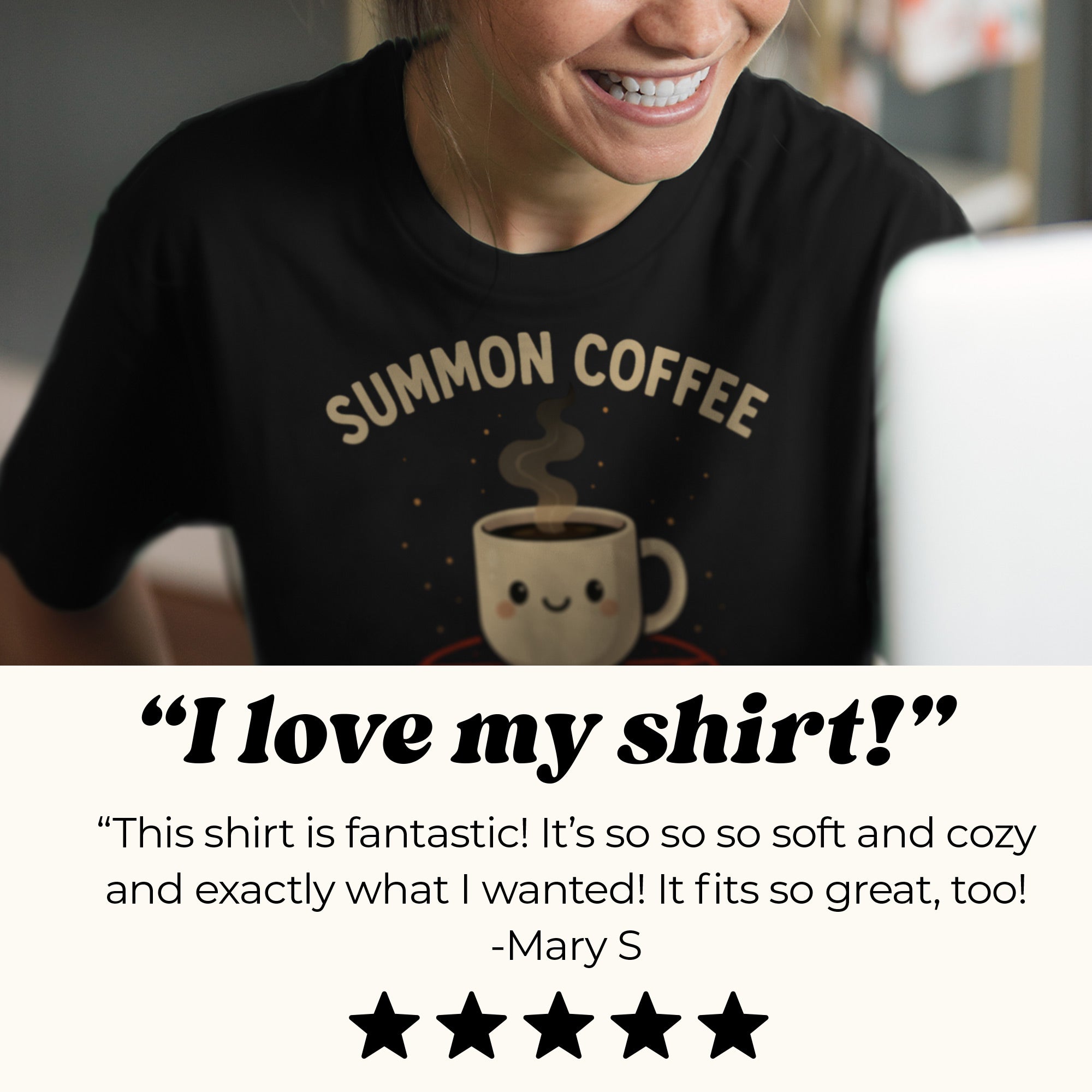 Summon Coffee Not Demons Coffee Lover T-Shirt