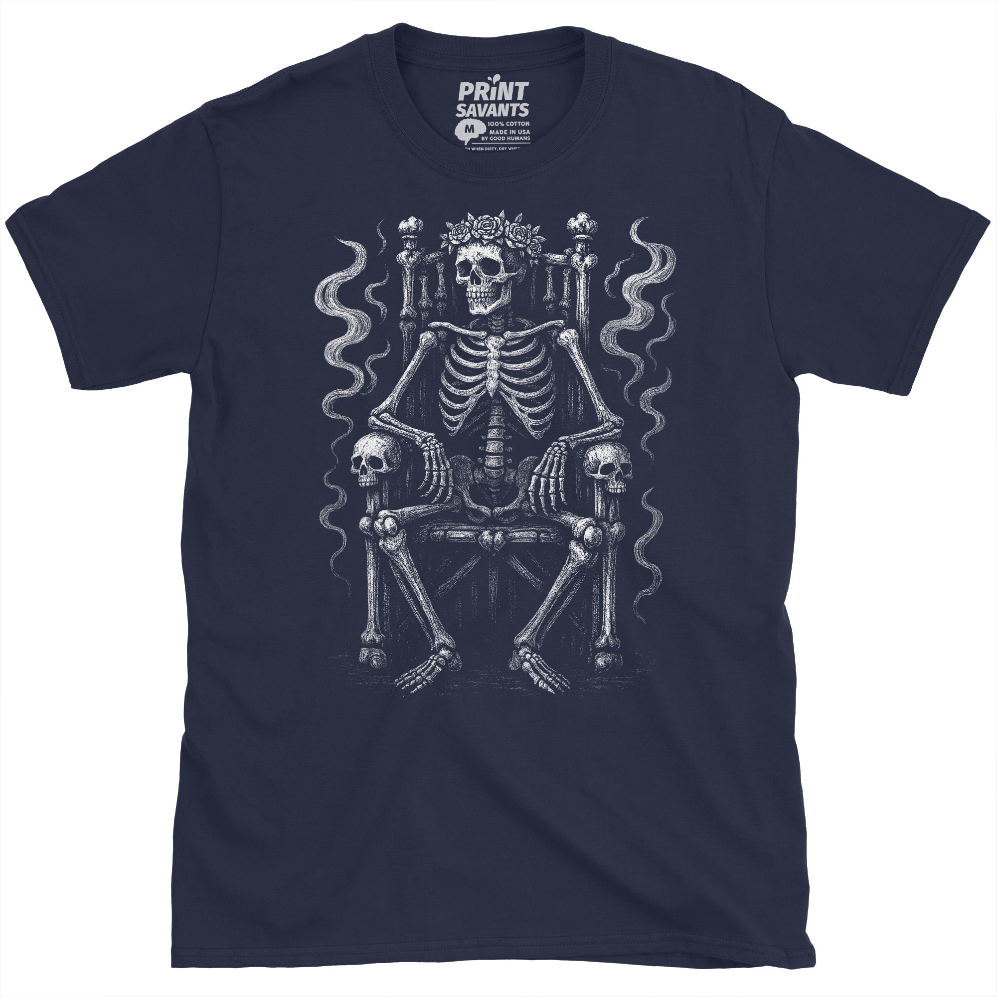 King of The Dead Skeleton Throne T-Shirt
